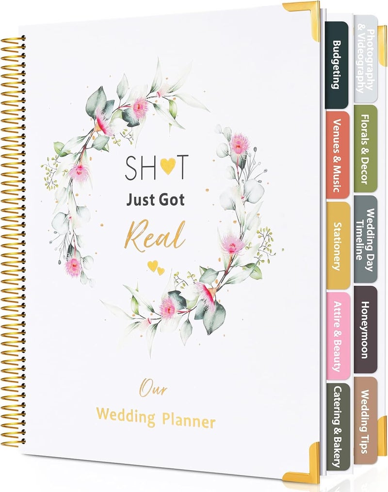 ROXBURGH Wedding Planner Book and Organizer-184 Pages Bridal Wedding Planning Book with Sticker Checklists and Calendars for Bride To Be, Unique Engagement Gifts for Newly Engaged Couples - Image 1